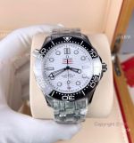 Swiss Quality Omega Diver 300 m Watch 42mm Black Ceramic White Wave dial